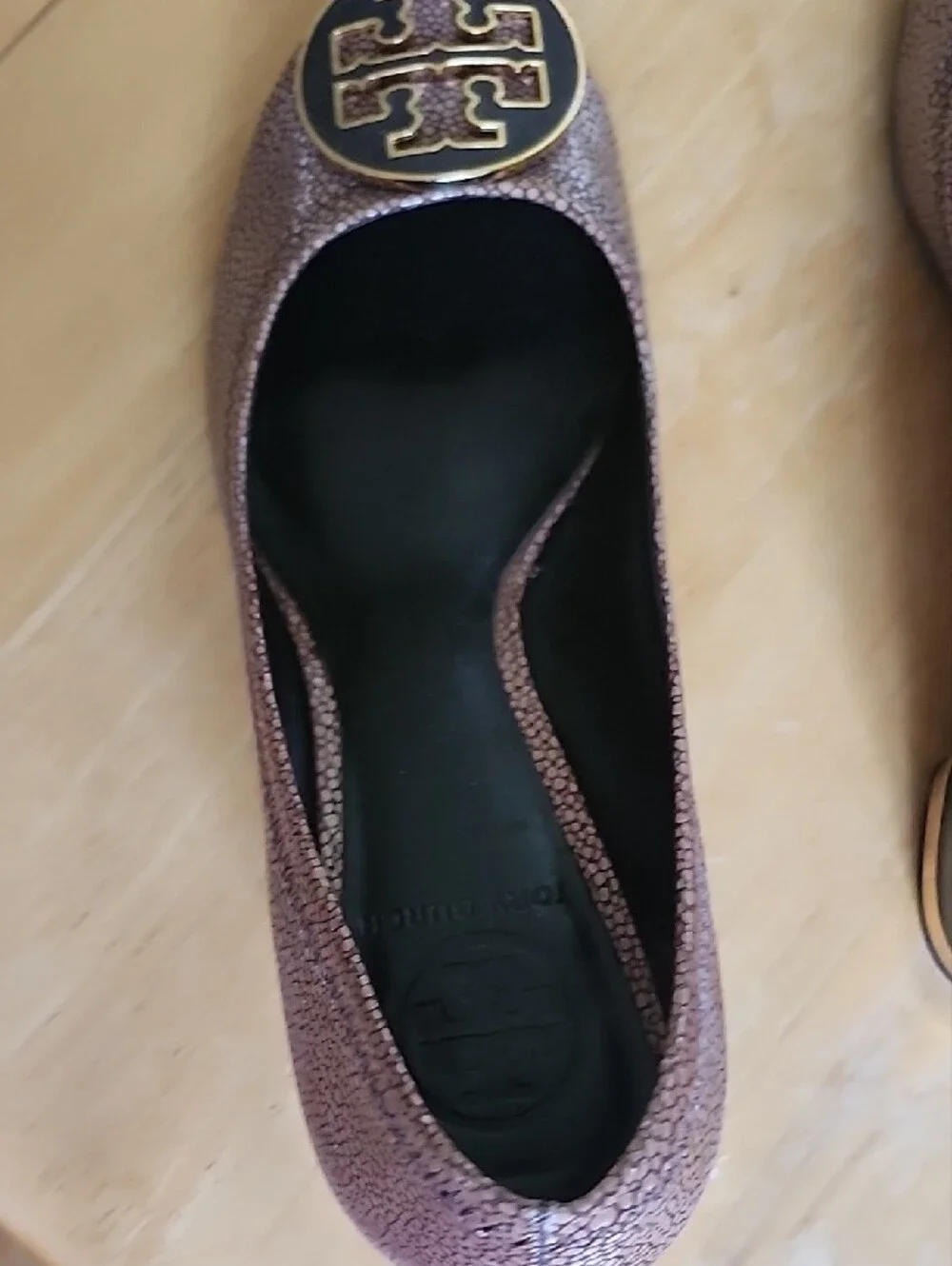Tory Burch Beige Brown Block Heel Pumps